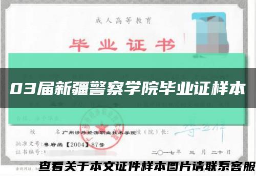 03屆新疆警察學院畢業證樣本縮略圖