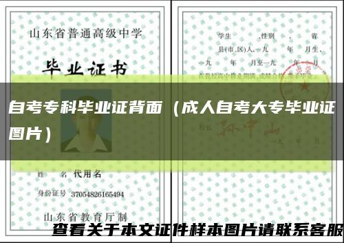自考?？飘厴I證背面（成人自考大專畢業證圖片）縮略圖