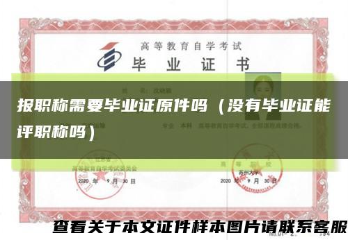 報職稱需要畢業證原件嗎（沒有畢業證能評職稱嗎）縮略圖