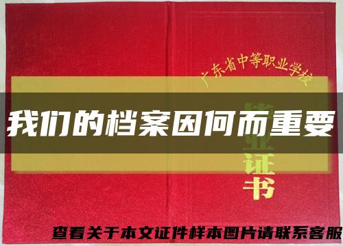 我們的檔案因何而重要縮略圖