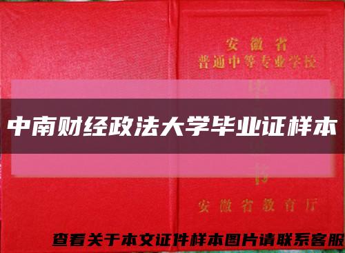中南財經政法大學畢業證樣本縮略圖