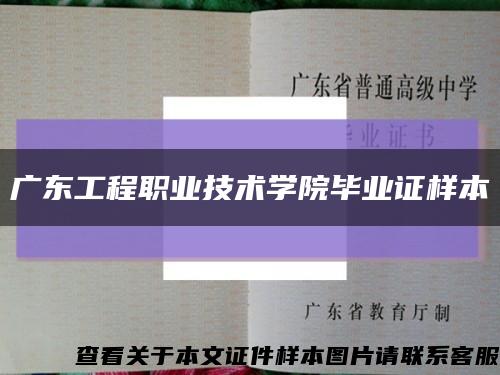 廣東工程職業技術學院畢業證樣本縮略圖