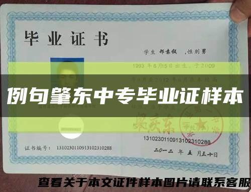 例句肇東中專畢業證樣本縮略圖