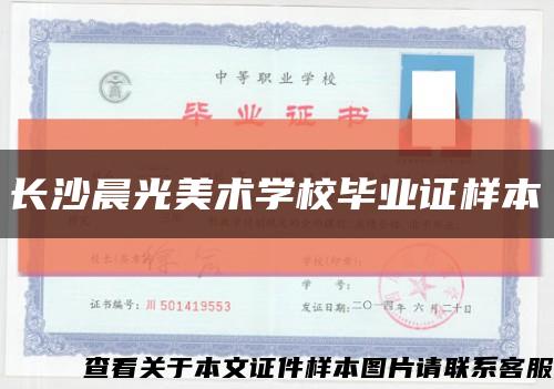 長沙晨光美術學校畢業證樣本縮略圖