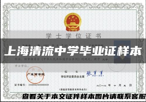 上海清流中學畢業證樣本縮略圖