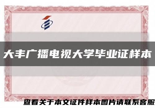 大豐廣播電視大學畢業證樣本縮略圖
