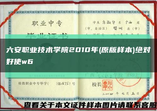六安職業技術學院2010年(原版樣本)絕對好使w6縮略圖