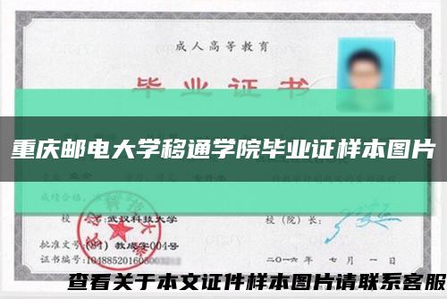 重慶郵電大學移通學院畢業證樣本圖片縮略圖