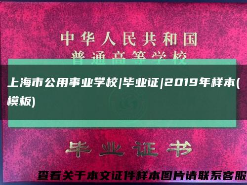 上海市公用事業學校|畢業證|2019年樣本(模板)縮略圖