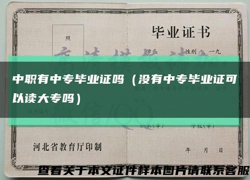 中職有中專畢業證嗎（沒有中專畢業證可以讀大專嗎）縮略圖