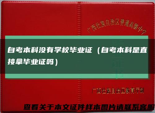 自考本科沒有學校畢業證（自考本科是直接拿畢業證嗎）縮略圖
