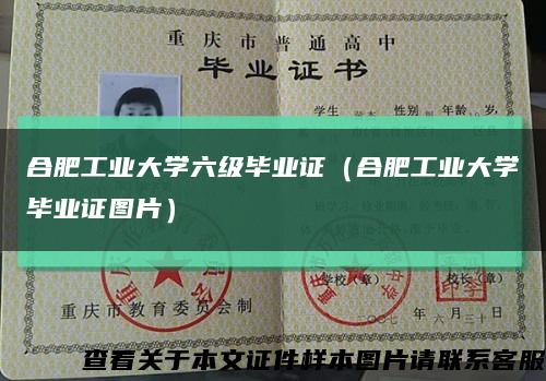 合肥工業大學六級畢業證（合肥工業大學畢業證圖片）縮略圖