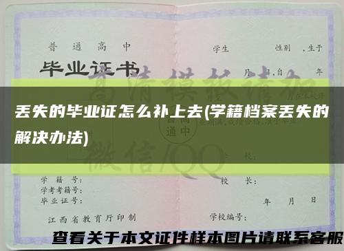 丟失的畢業證怎么補上去(學籍檔案丟失的解決辦法)縮略圖