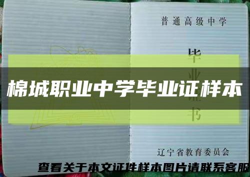 棉城職業中學畢業證樣本縮略圖