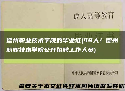 德州職業技術學院的畢業證(49人！德州職業技術學院公開招聘工作人員)縮略圖