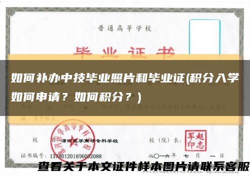 如何補辦中技畢業照片和畢業證(積分入學如何申請？如何積分？)縮略圖