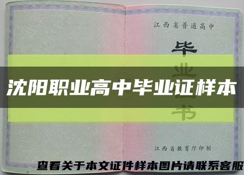 沈陽職業高中畢業證樣本縮略圖