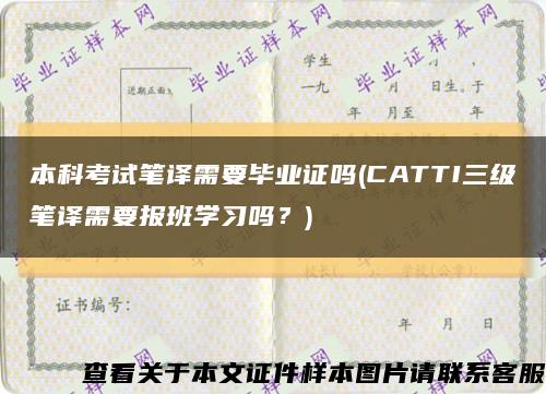 本科考試筆譯需要畢業證嗎(CATTI三級筆譯需要報班學習嗎？)縮略圖