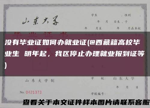 沒有畢業證如何辦就業證(@西藏籍高校畢業生 明年起，我區停止辦理就業報到證等)縮略圖