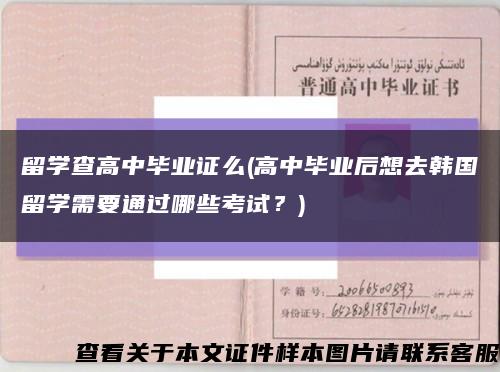 留學查高中畢業證么(高中畢業后想去韓國留學需要通過哪些考試？)縮略圖