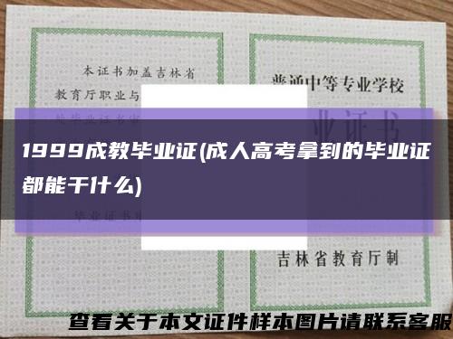 1999成教畢業證(成人高考拿到的畢業證都能干什么)縮略圖
