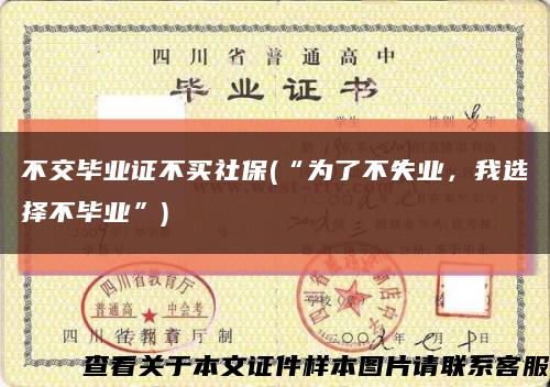 不交畢業證不買社保(“為了不失業，我選擇不畢業”)縮略圖
