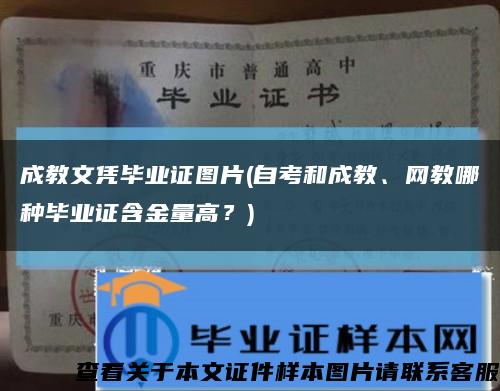 成教文憑畢業證圖片(自考和成教、網教哪種畢業證含金量高？)縮略圖