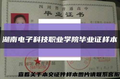 湖南電子科技職業學院畢業證樣本縮略圖