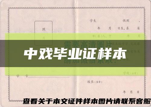 中戲畢業證樣本縮略圖