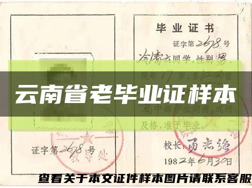 云南省老畢業證樣本縮略圖