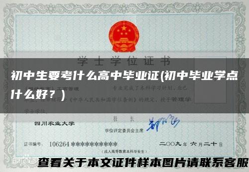初中生要考什么高中畢業證(初中畢業學點什么好？)縮略圖