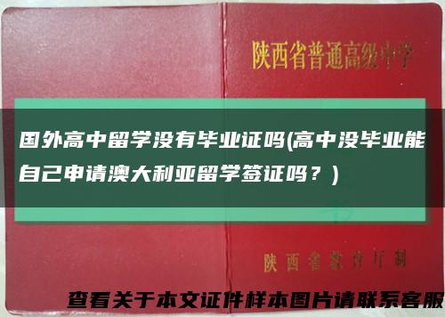 國外高中留學沒有畢業證嗎(高中沒畢業能自己申請澳大利亞留學簽證嗎？)縮略圖