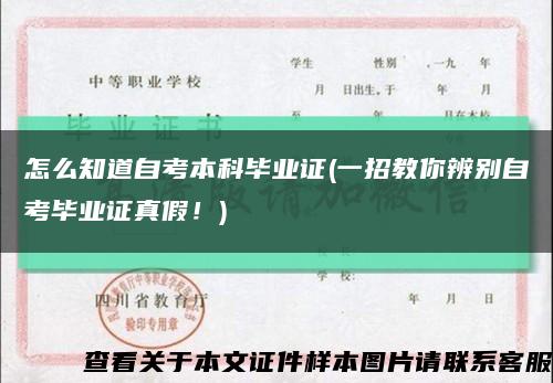 怎么知道自考本科畢業證(一招教你辨別自考畢業證真假！)縮略圖