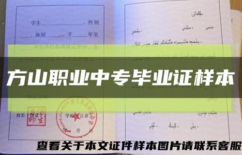 方山職業中專畢業證樣本縮略圖