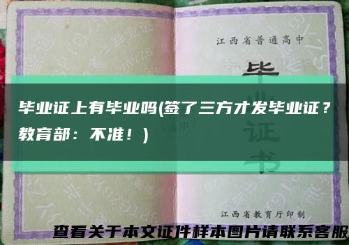畢業證上有畢業嗎(簽了三方才發畢業證？教育部：不準！)縮略圖