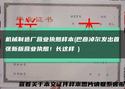機械制造廠營業執照樣本(巴彥淖爾發出首張新版營業執照！長這樣→)縮略圖