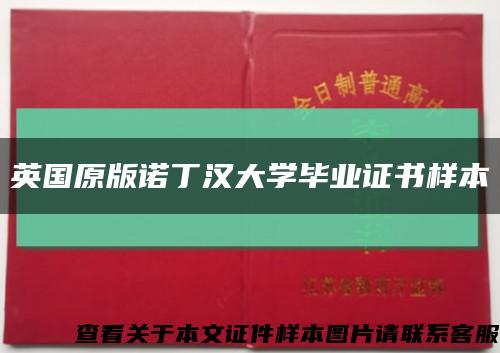 英國原版諾丁漢大學畢業證書樣本縮略圖