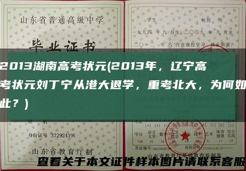 2013湖南高考狀元(2013年，遼寧高考狀元劉丁寧從港大退學，重考北大，為何如此？)縮略圖