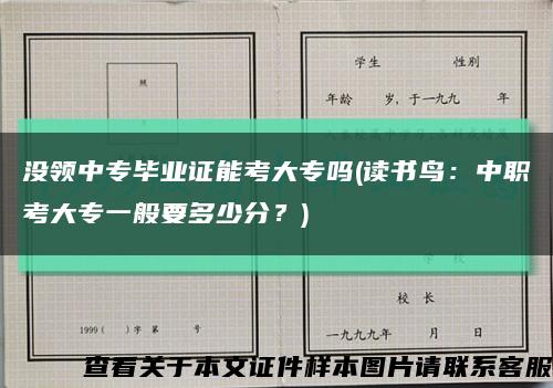 沒領中專畢業證能考大專嗎(讀書鳥：中職考大專一般要多少分？)縮略圖