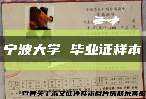 寧波大學 畢業證樣本縮略圖