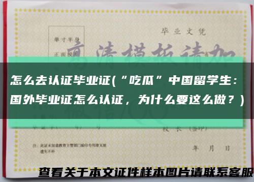 怎么去認證畢業證(“吃瓜”中國留學生：國外畢業證怎么認證，為什么要這么做？)縮略圖