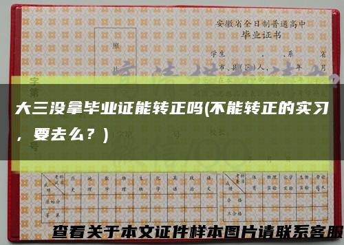 大三沒拿畢業證能轉正嗎(不能轉正的實習，要去么？)縮略圖