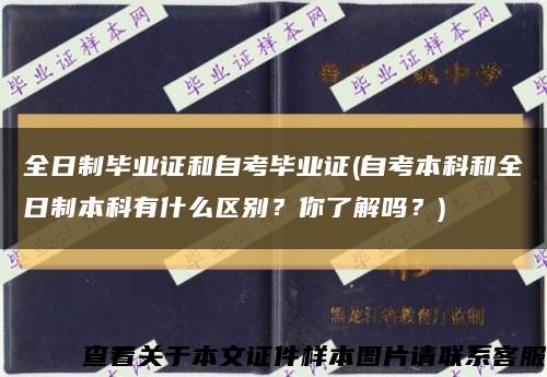 全日制畢業證和自考畢業證(自考本科和全日制本科有什么區別？你了解嗎？)縮略圖