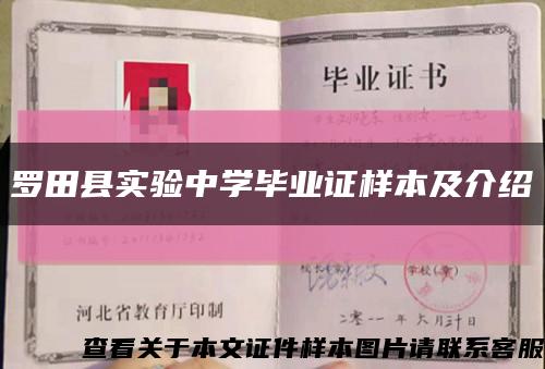 羅田縣實驗中學畢業證樣本及介紹縮略圖