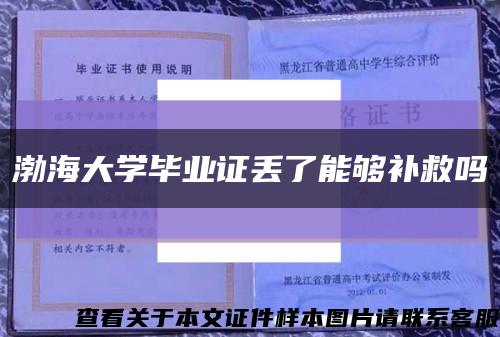 渤海大學畢業證丟了能夠補救嗎縮略圖