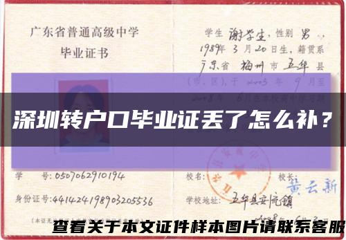 深圳轉戶口畢業證丟了怎么補？縮略圖