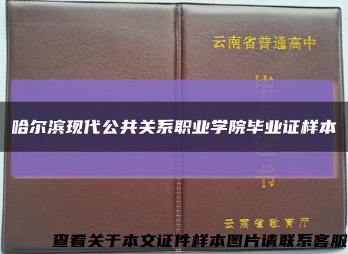 哈爾濱現代公共關系職業學院畢業證樣本縮略圖