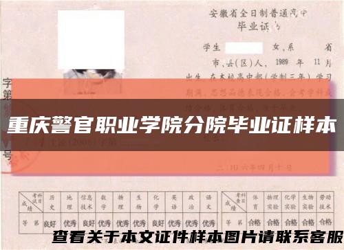 重慶警官職業學院分院畢業證樣本縮略圖