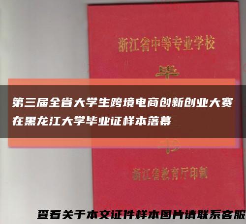 第三屆全省大學生跨境電商創新創業大賽在黑龍江大學畢業證樣本落幕縮略圖