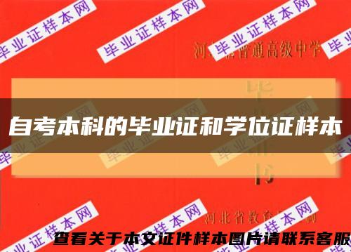 自考本科的畢業證和學位證樣本縮略圖